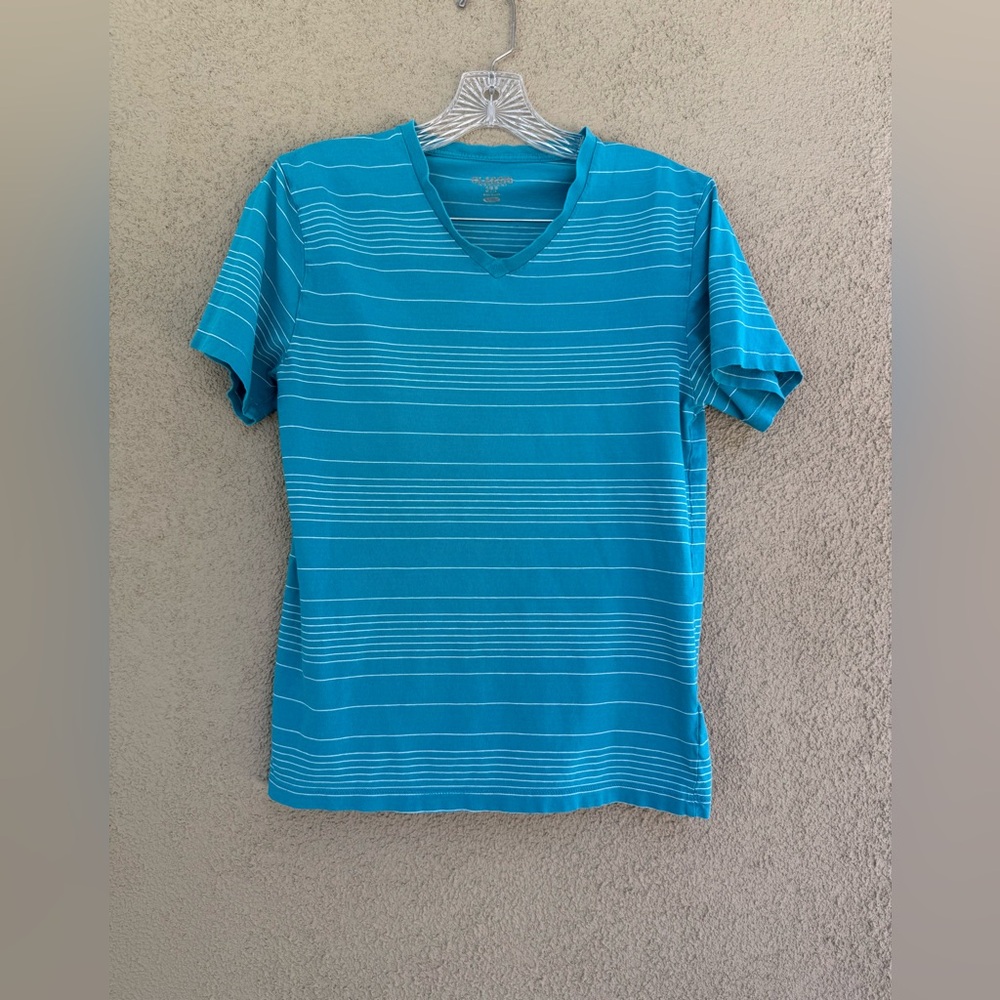 Old Navy Blue Striped V-Neck Men's Tee